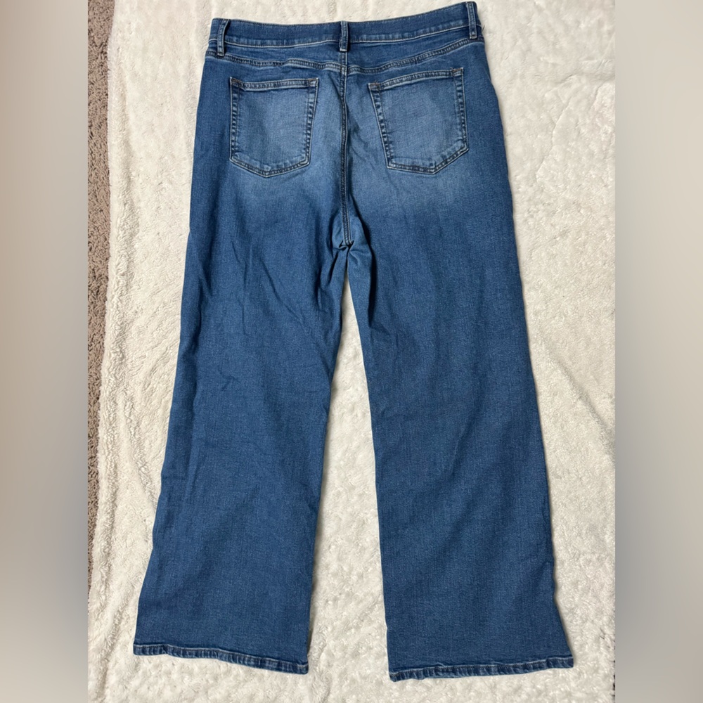 LOFT High Rise Wide Leg Blue Women's Jeans - Picture 4 of 12